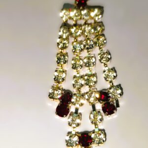 Close-up of the Rajasthani Gold-Plated Necklace Set earrings