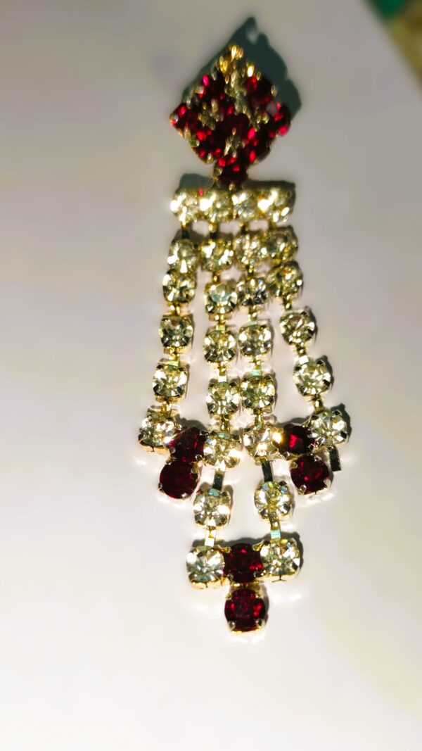 Close-up of the Rajasthani Gold-Plated Necklace Set earrings