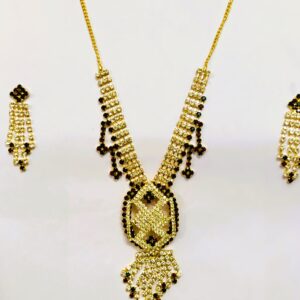 Rajasthani Gold-Plated Floral Necklace Set – Full Shot