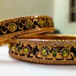 Rajasthani Gold-Plated Pearl and Diamond Kada Bangle Pair in White