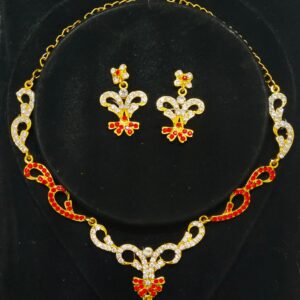 Jaipur Crimson Rhapsody Bridal Jewelry Set – Full Shot