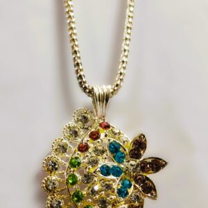 Rajasthani Peacock-Inspired Pendant Necklace – Metalwork Detail