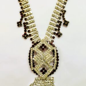 Close-up of the pendant on the Rajasthani Gold-Plated Necklace Set