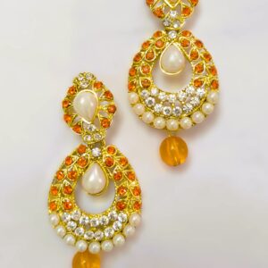 Rajasthani Gold-Plated Drop Earrings – Full Shot