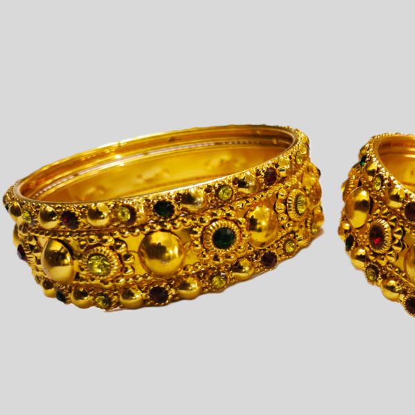 Rajasthani Gold-Plated Bangle Set worn on a wrist