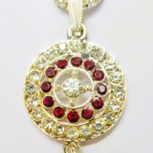 Close-up of the pendant on the Jaipur Gold-Plated Necklace Set