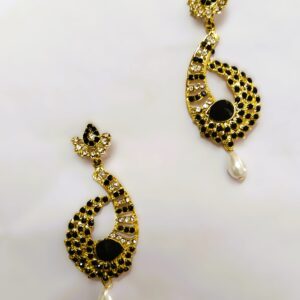 Rajasthani Peacock-Inspired Drop Earrings worn on a model